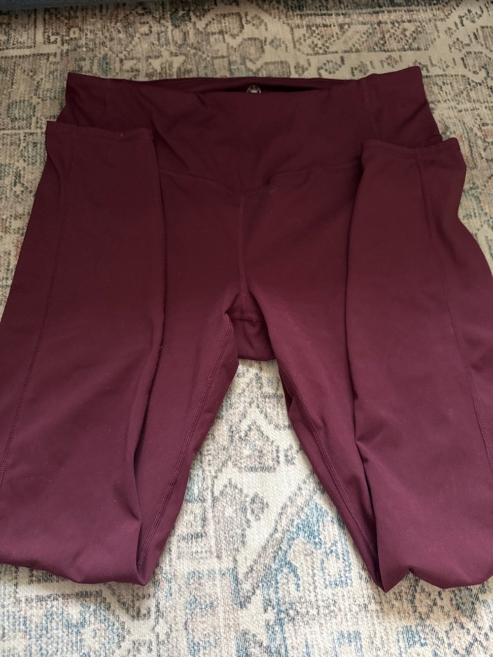 GAIAM Maroon Yoga Leggings XL 27” Inseam Side‎ Pockets High Rise Active